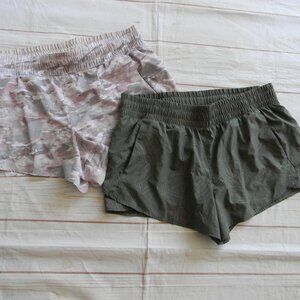 AVIA LOT OF 2 RUNNING ATHLETIC SHORTS WITH BIKE LINER SZ XXL 20 GREEN/CAMO